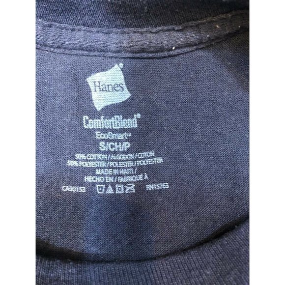 Hanes Men’s Shirt Classic Baseball Blue Crew Neck Short Sleeve Cotton S - Picture 10 of 10